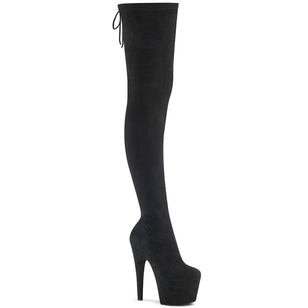 Pleaser - ADORE3008 Plateau Overknee Laarzen - Paaldans schoenen - Zwart Product image